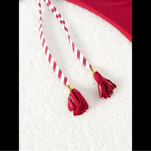 Red, White & Gold, Tassel, Bikini Set - Picture 4 of 7